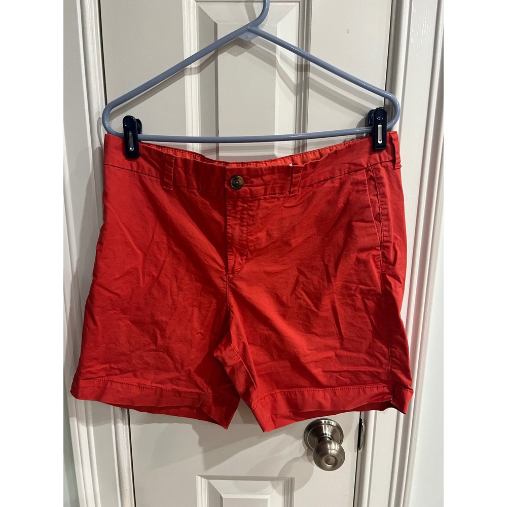 Old Navy Everyday Shorts Womens 12 Red Chino Cotton Stretch Casual Mid Rise